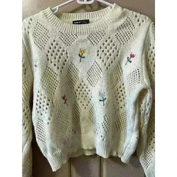 SHEIN Unity Women's Floral Embroidered Sweater - Picture 7 of 9